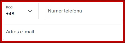 Formularz przekazania wsparcia dla WygodaLab z opcją wpisania numeru telefonu i adresu e-mail.