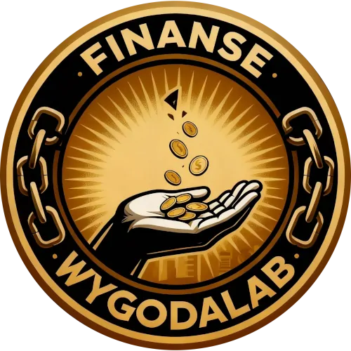 Logo projektu WygodaLab - budowa niezależności finansowej, zawierające rękę trzymającą monety.